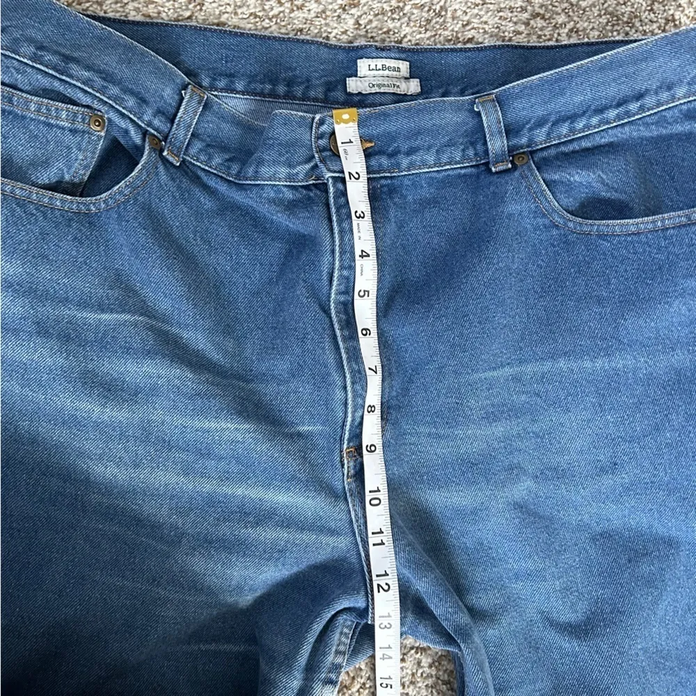 LL Bean Denim Original Fit Jeans Blue High Rise Straight Leg Casual 20 - Image 7