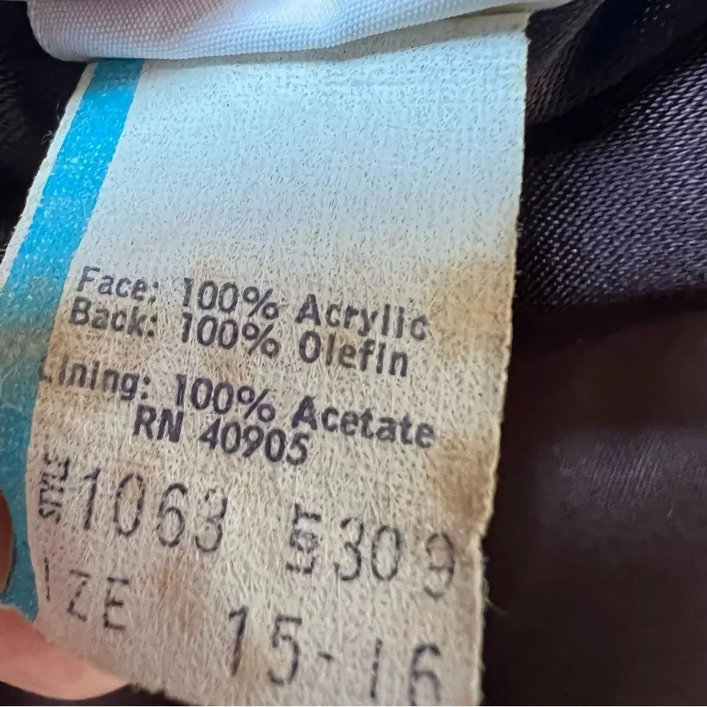 80’s Faux Fur Plush Colorblock Sleeve Swing Coat Size 14 - Image 6