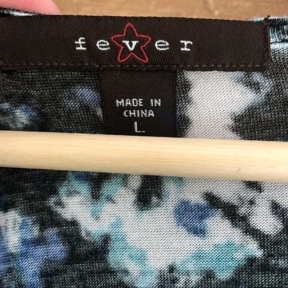 FEVER abstract print 3/4 sleeve v - Image 6