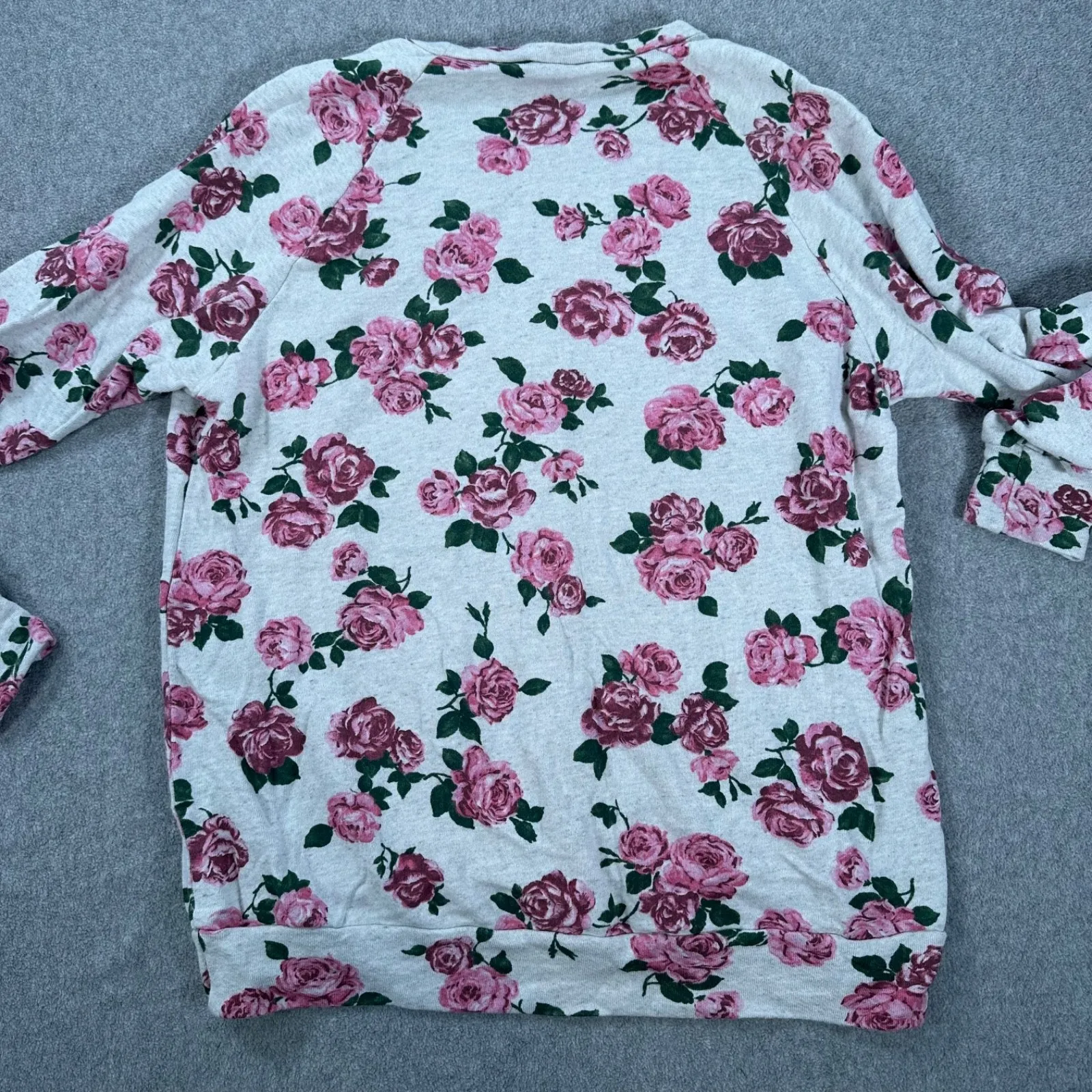 Show Me Your Mumu Theo Sweatshirt Pink Roses Women's Small Crew Neck Long Sleeve - Image 8