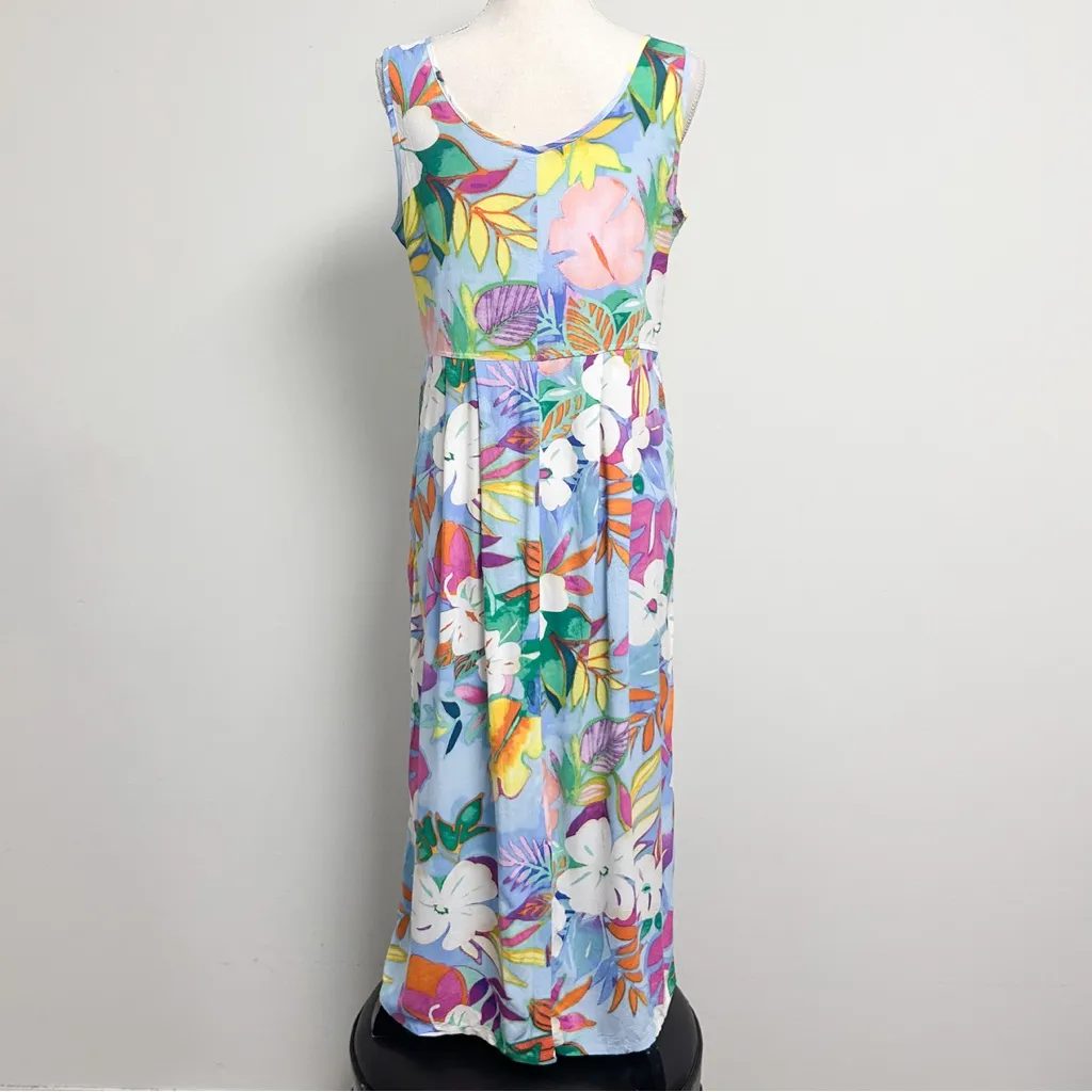 Jams World Vintage Luau Short Sleeve Button Shirt Maxi Dress Set Small Medium - Image 5