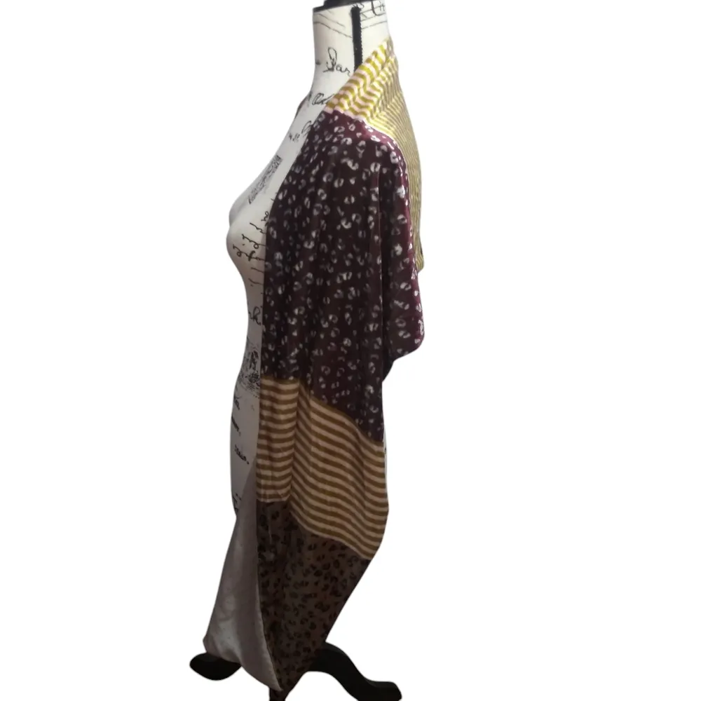 Loft Dressy Velour Leopard Print and Striped Scarf Cover Long Size OS - Image 3