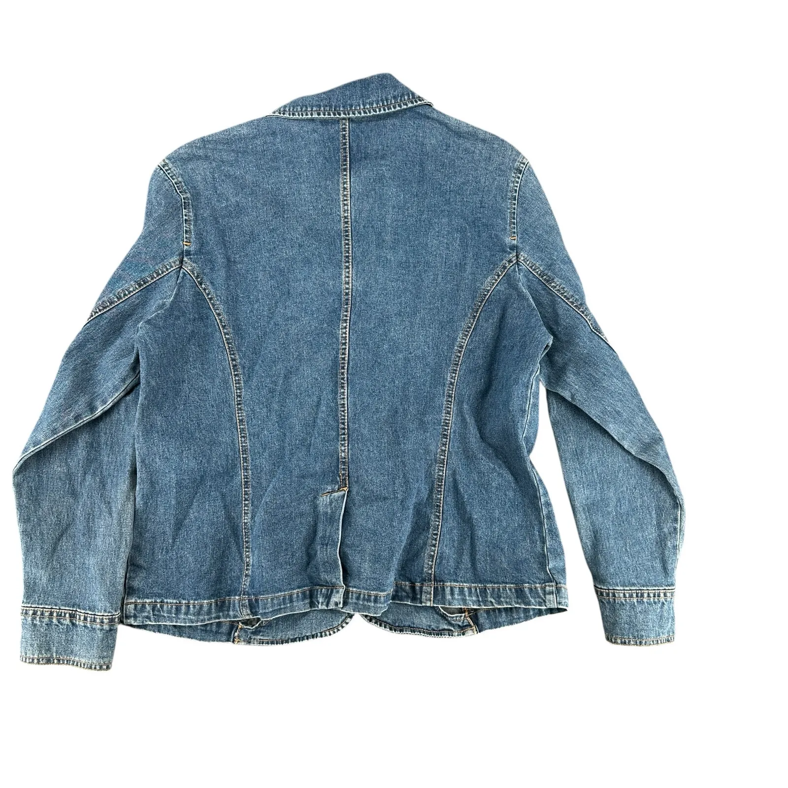 Vintage Y2K Women's Denim Jean Jacket Blazer Style Buttons Sag Harbor Petite L - Image 4