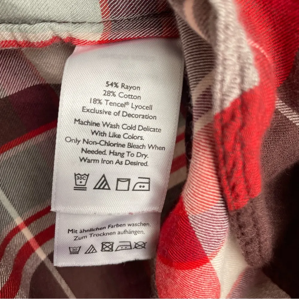 Eddie Bauer Plaid Button Down Flannel Shirt Women’s size Small - Image 7