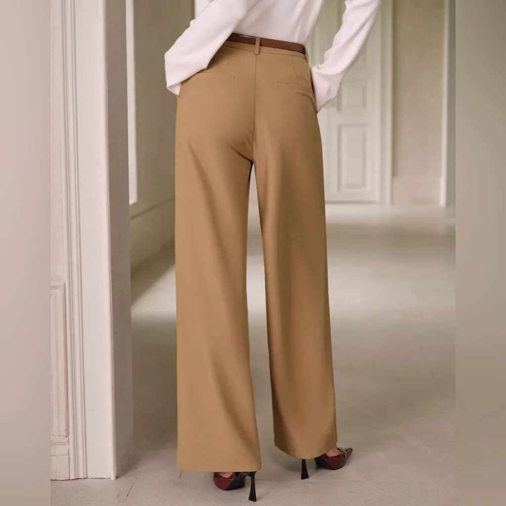 Rihoas Khaki Natural Waisted Pocket Straight Pants Tan Size M - Image 4