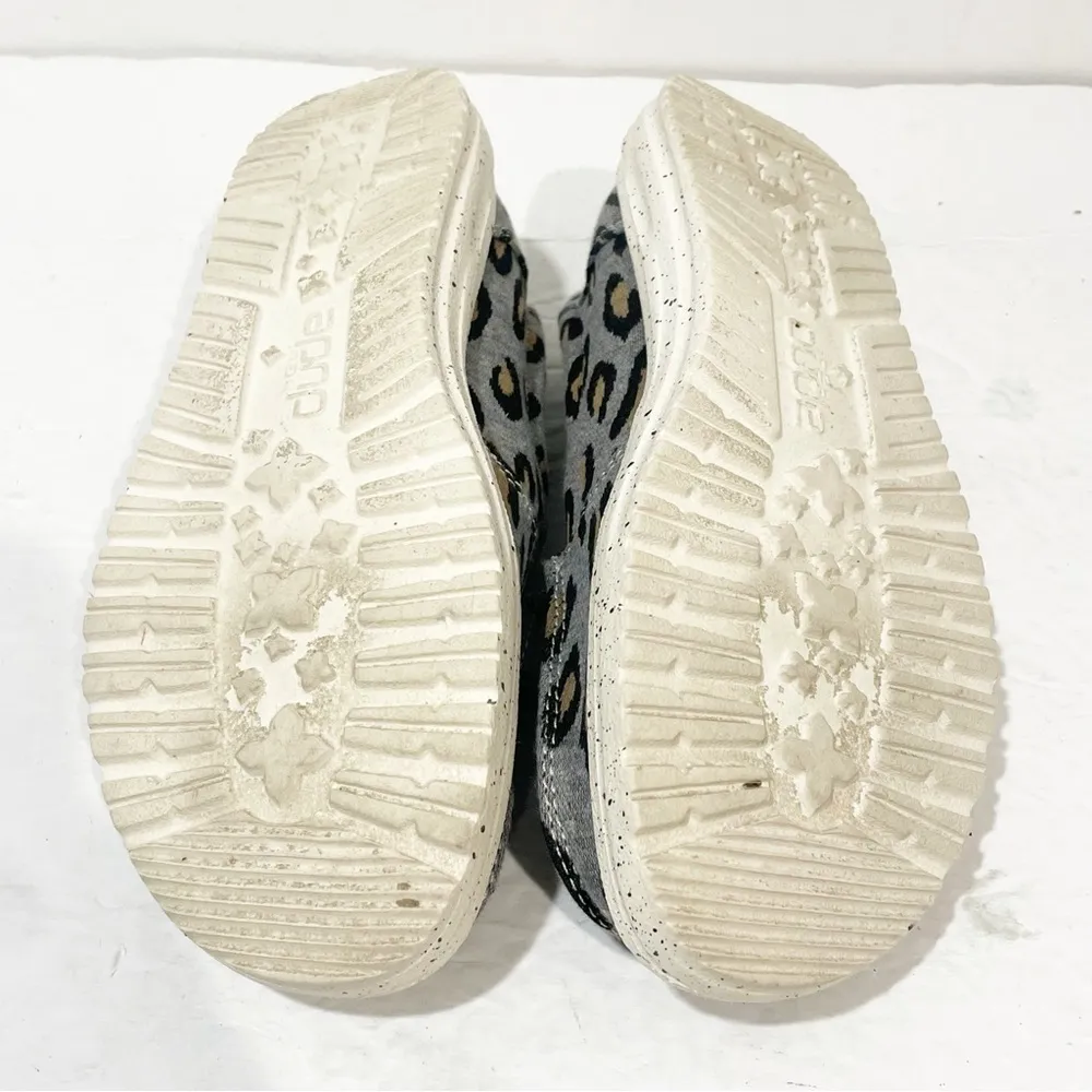 Hey Dude Womens Misty Charcoal Cheetah Size 5 Slip On Walking Shoes - Image 7