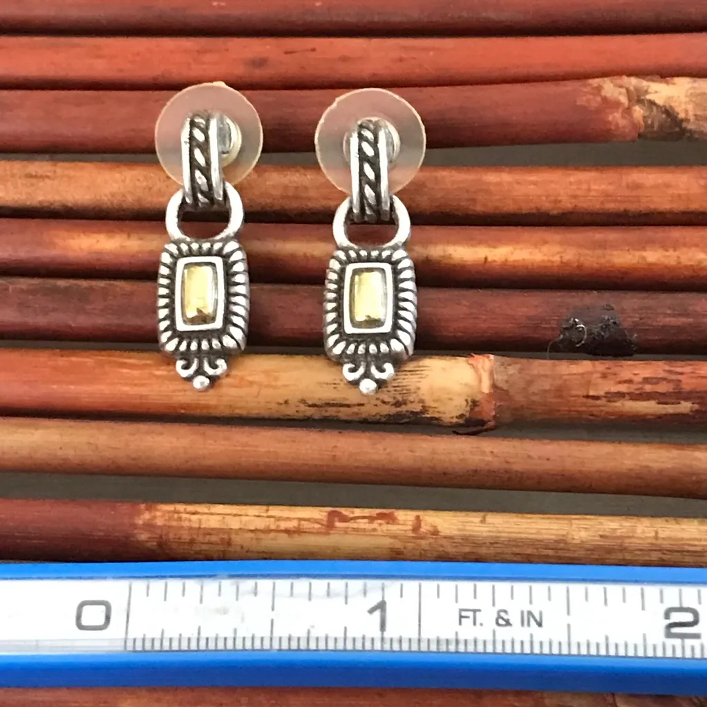 Brighton Dangle Silver and Gold Post Earrings - Image 5