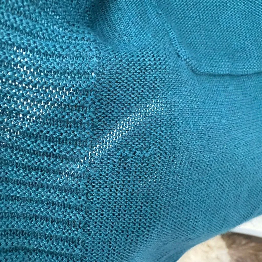 Eileen Fisher Women’s XS Blue Tencel Lyocell Short Sleeve Cardigan - Image 2