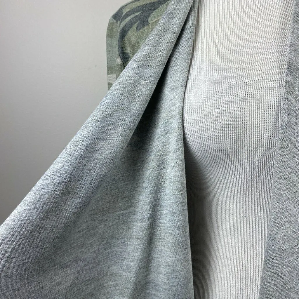 12PM by Mon Ami Cardigan Sweater Womens Small Green Army Camo‎ Open Lightweight - Image 9