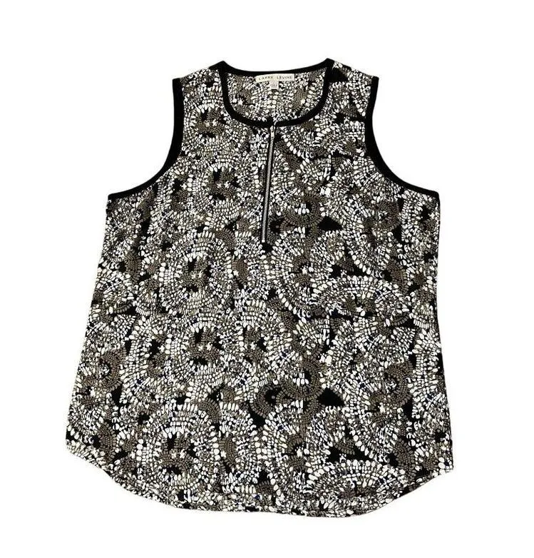 Larry Levine Blouse Womens L Used Sleeveless - Image 4
