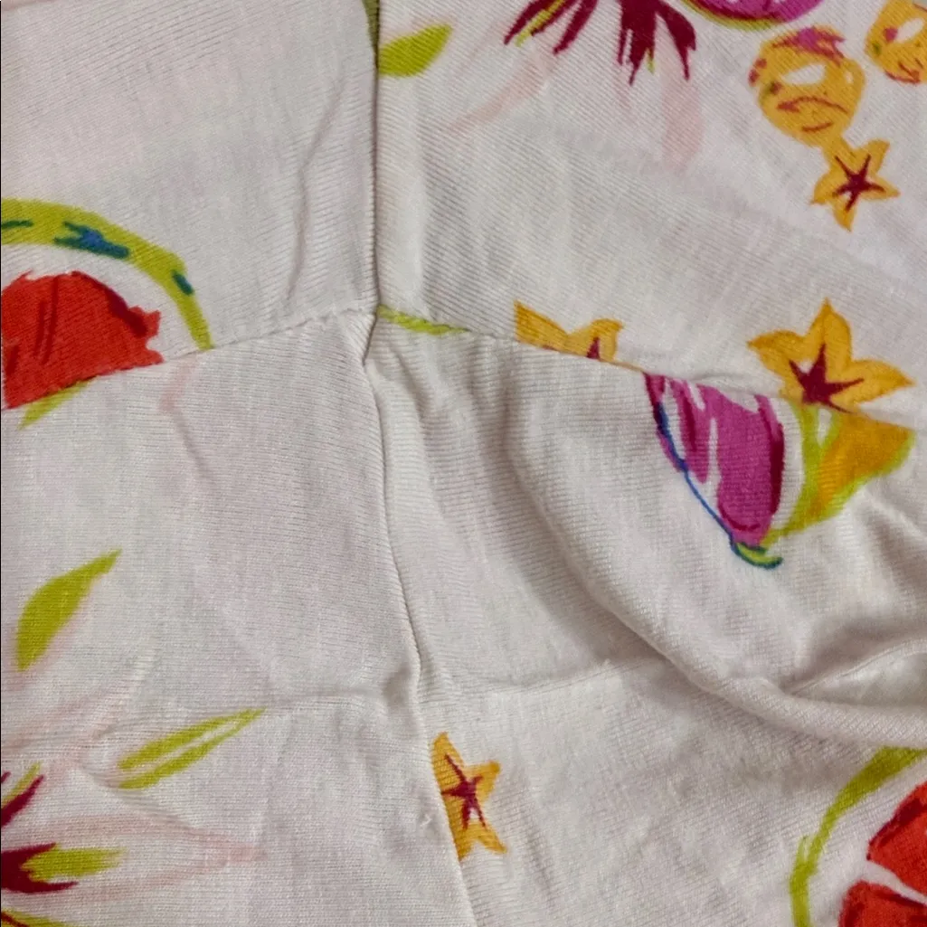 Soma Cool Nights Hot Pink Pajama Set V-Neck Top & Citrus Print Pants Size L - Image 10