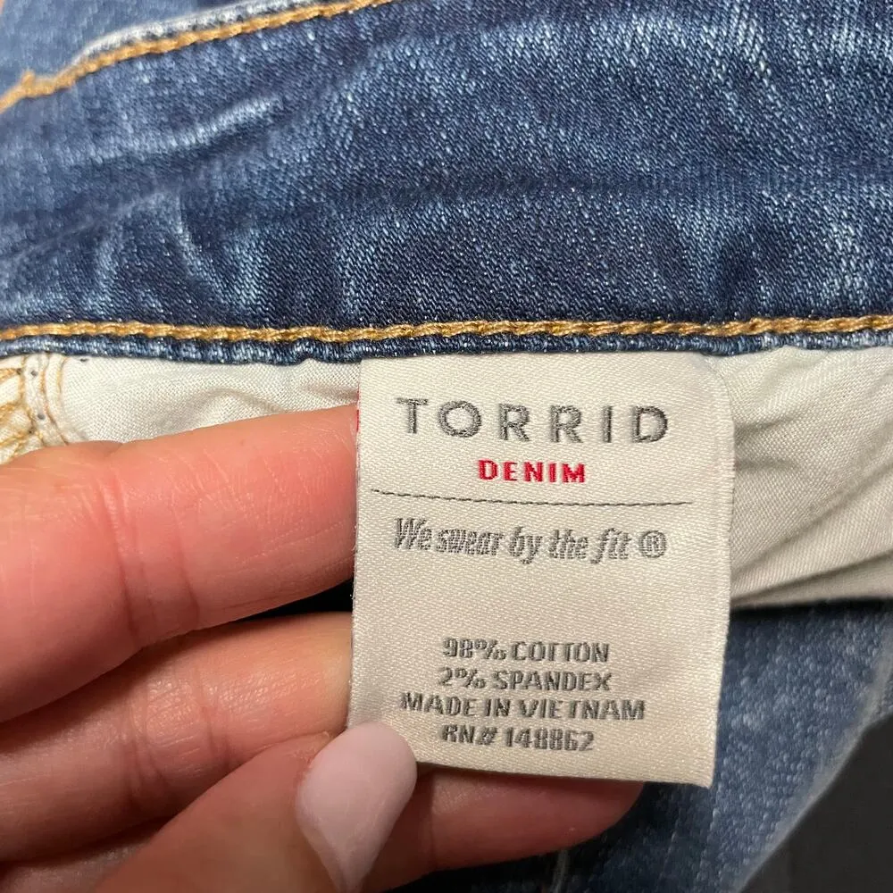 Torrid Crop Classic Skinny Jeans Vintage Stretch Medium Wash Low Rise Size 18XLT - Image 9