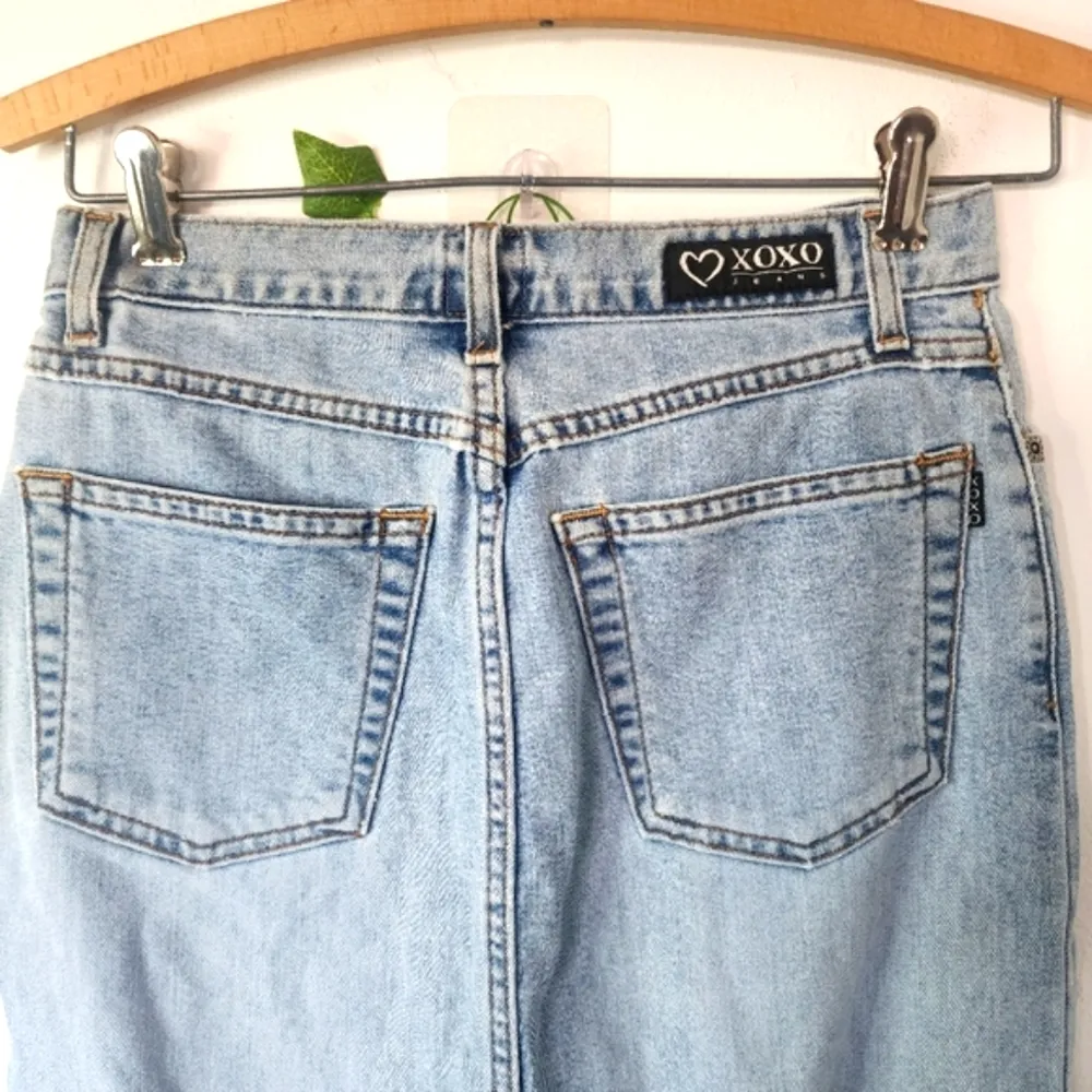 XOXO Light Wash Jean Denim Skirt Pencil Style - Image 5