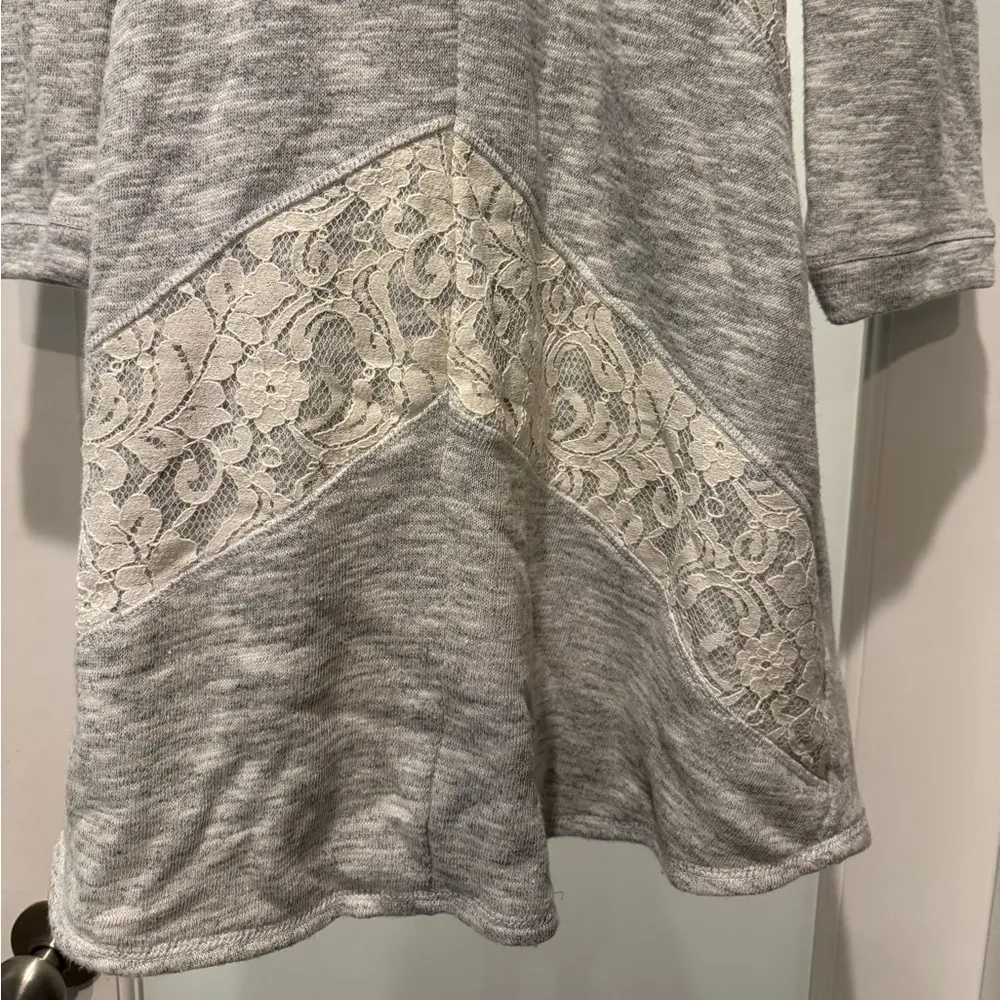 Maurices Gray & Cream Lace Knit Dress XL | Casual Comfortable Athleisure Boho - Image 5