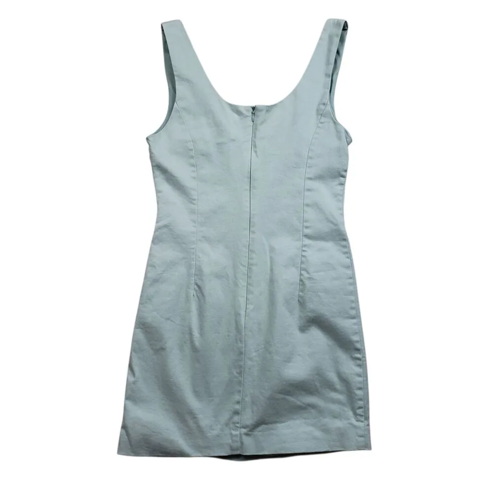 MABLE Anthropologie Slit Mini Dress Small Mint Green Sleevelees - Image 6