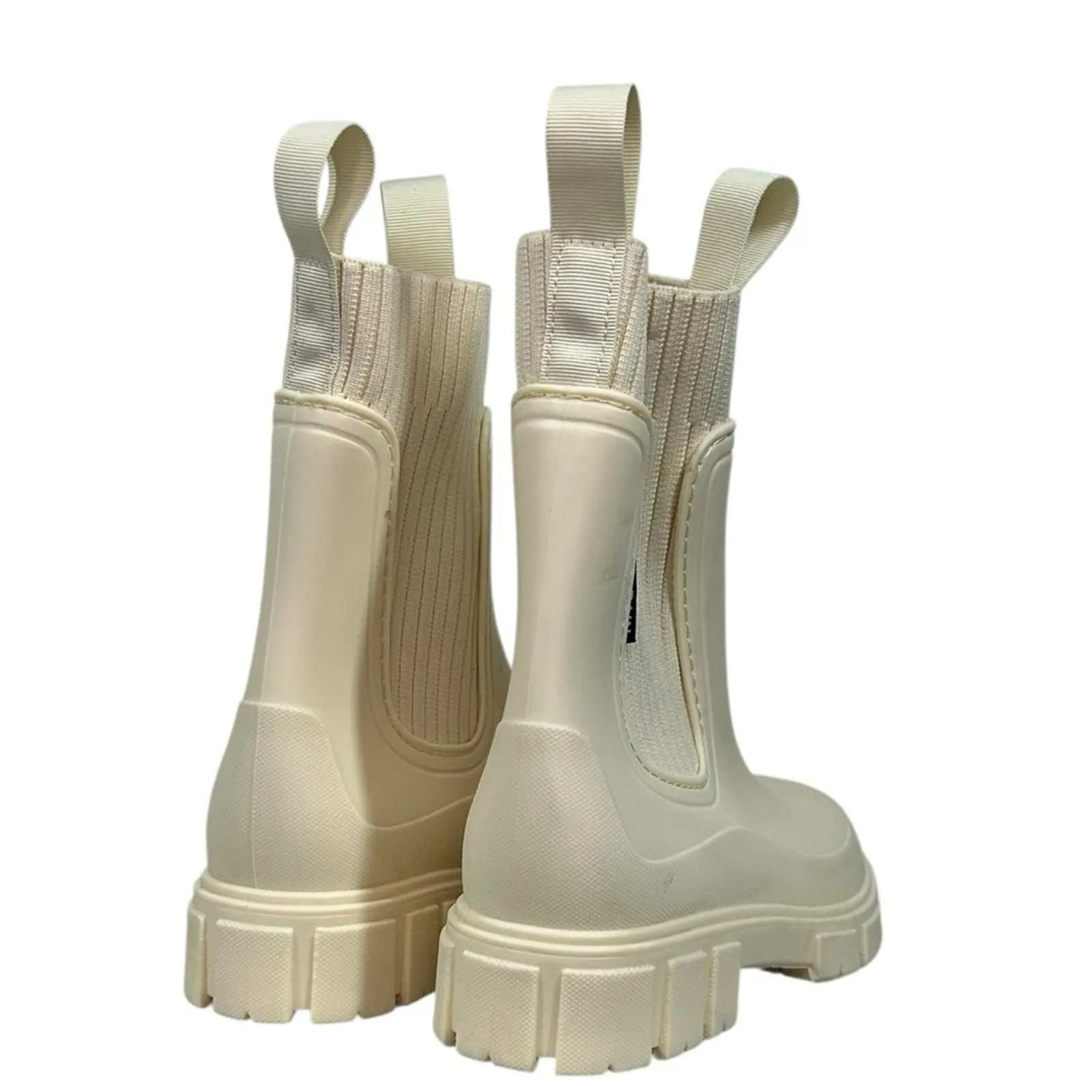 Uyirain Cream Waterproof Chelsea Rain Boots NWOB Women’s Size 7 Tan - Image 4