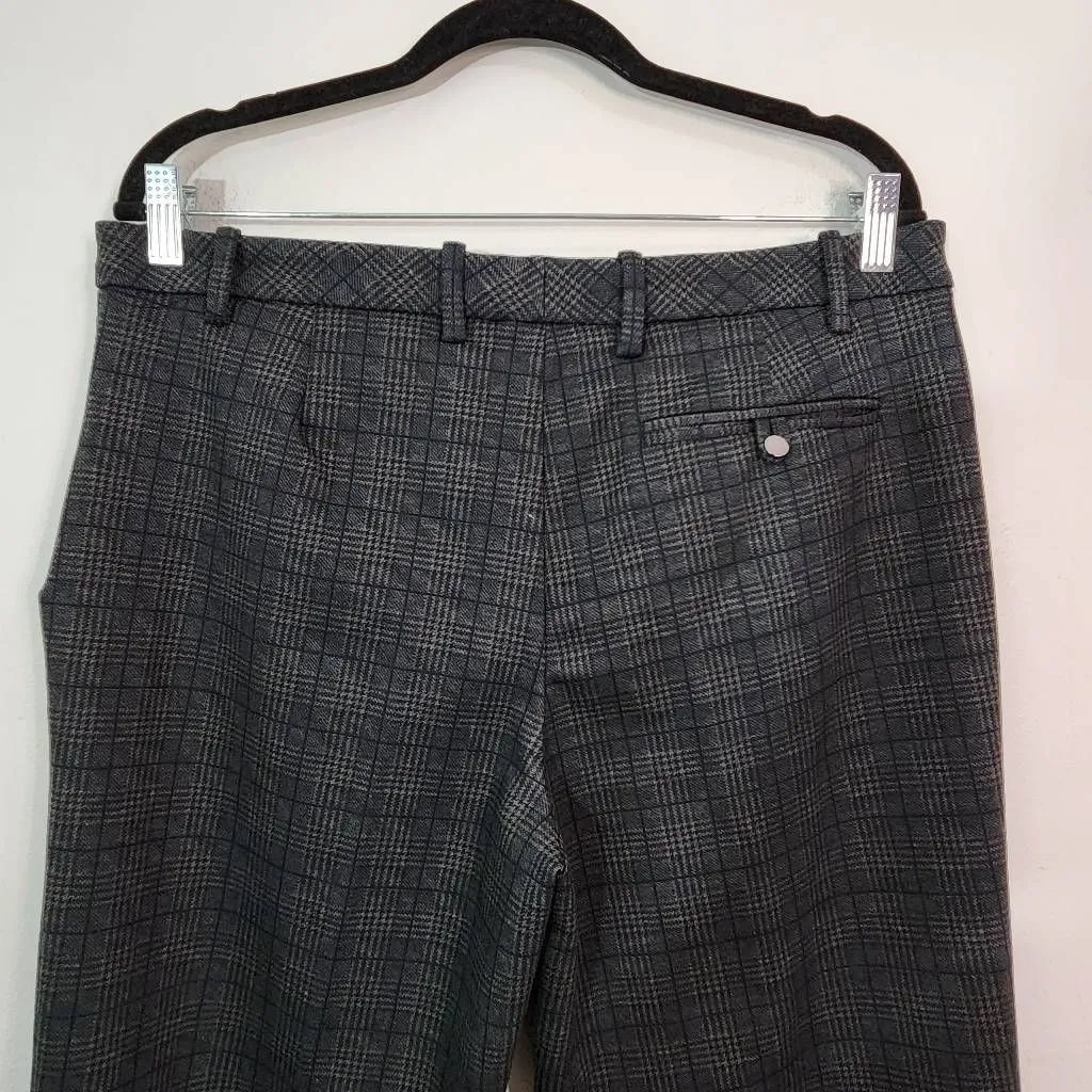 Calvin Klein Gray Plaid Cropped Pants Size 10 Modern Fit Plaid Trousers - Image 5