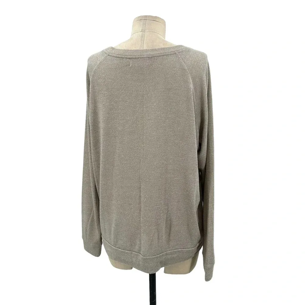 Nation Ltd  Beige Tan‎ Pullover Sweatshirt Top Size Medium - Image 5