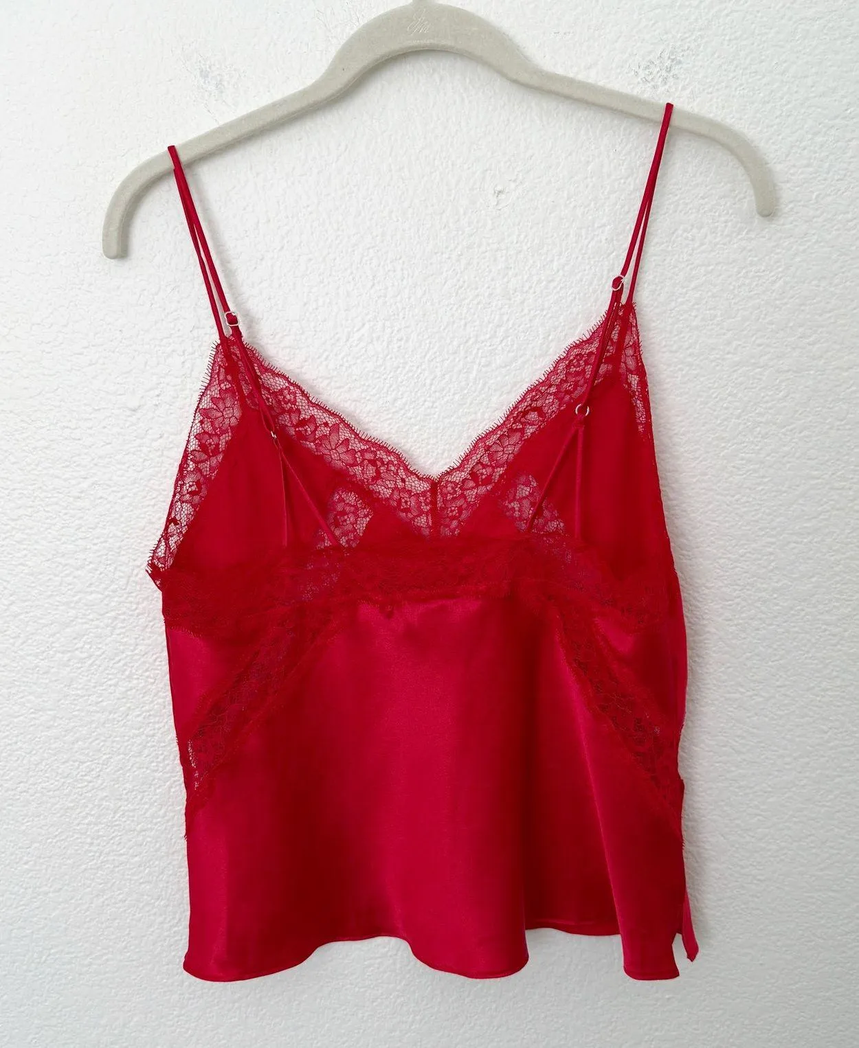 [Victoria's Secret] Red 90s Satin Lace Trim Camisole Tank Top NWT Size Medium M - Image 3