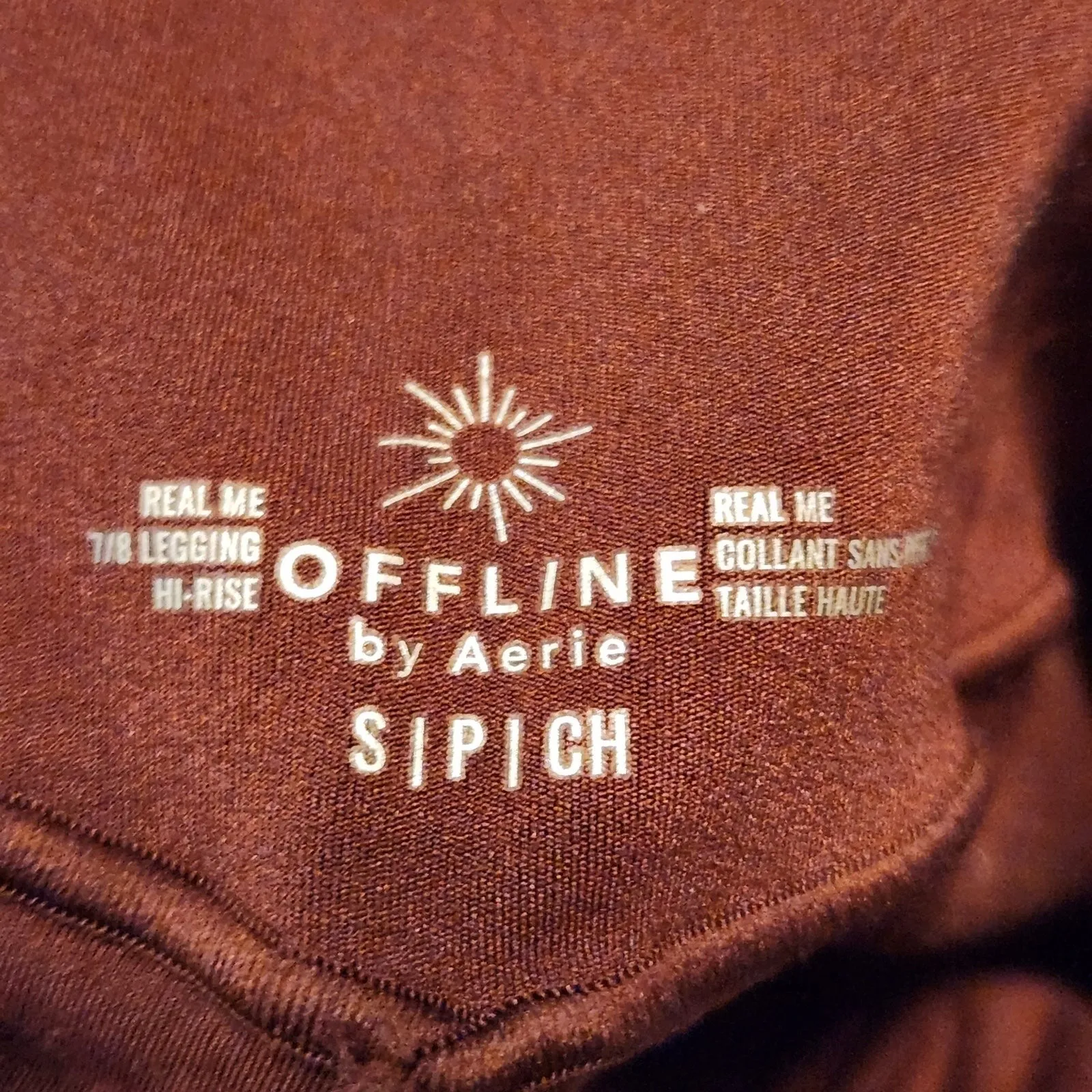 Offline By Aerie Woman’s Full Length Burgundy Athletic Leggings Size Small - Image 4