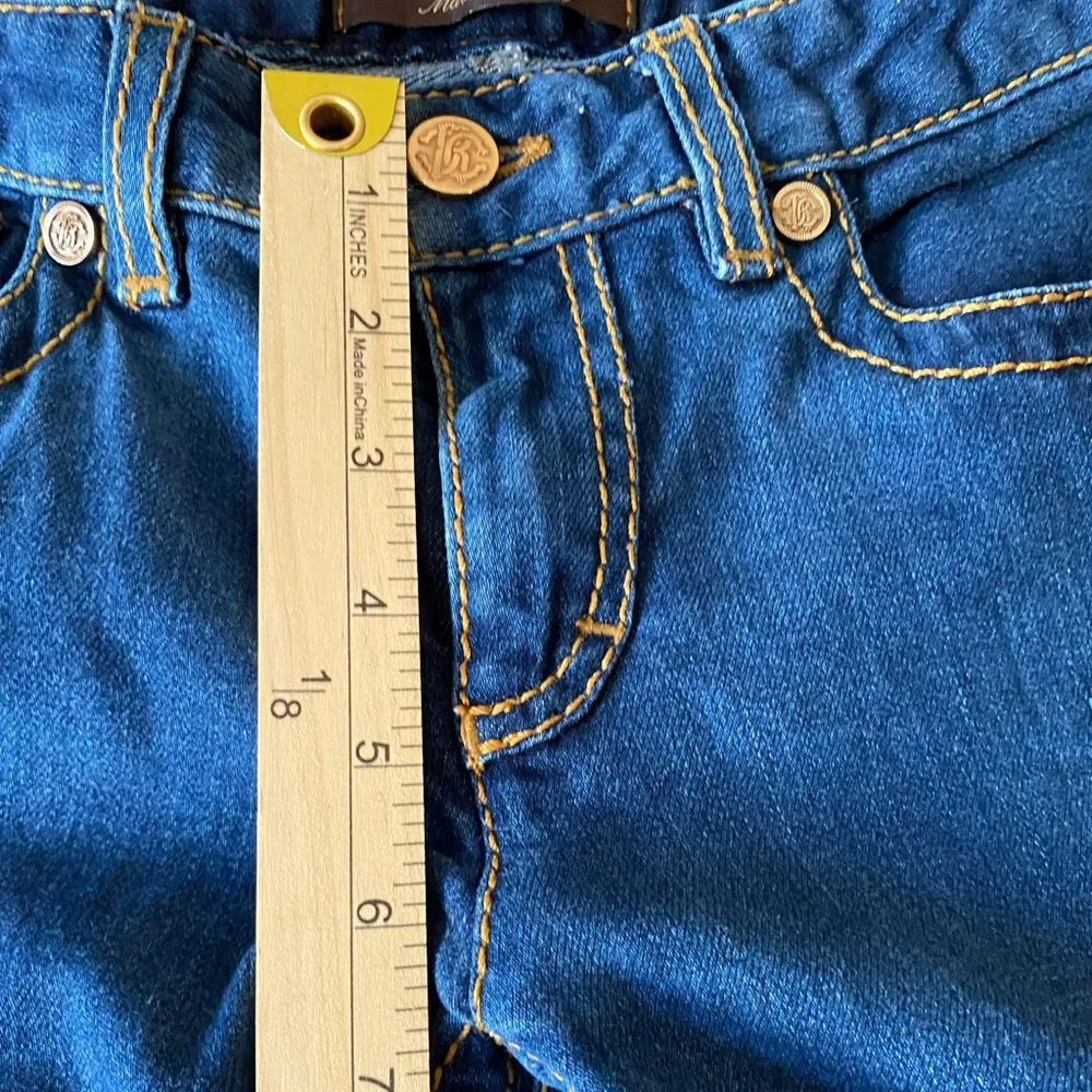 roberto cavalli jeans 26x29 Blue Embellished Low Rise Straight Dark Wash Tag 40 - Image 5