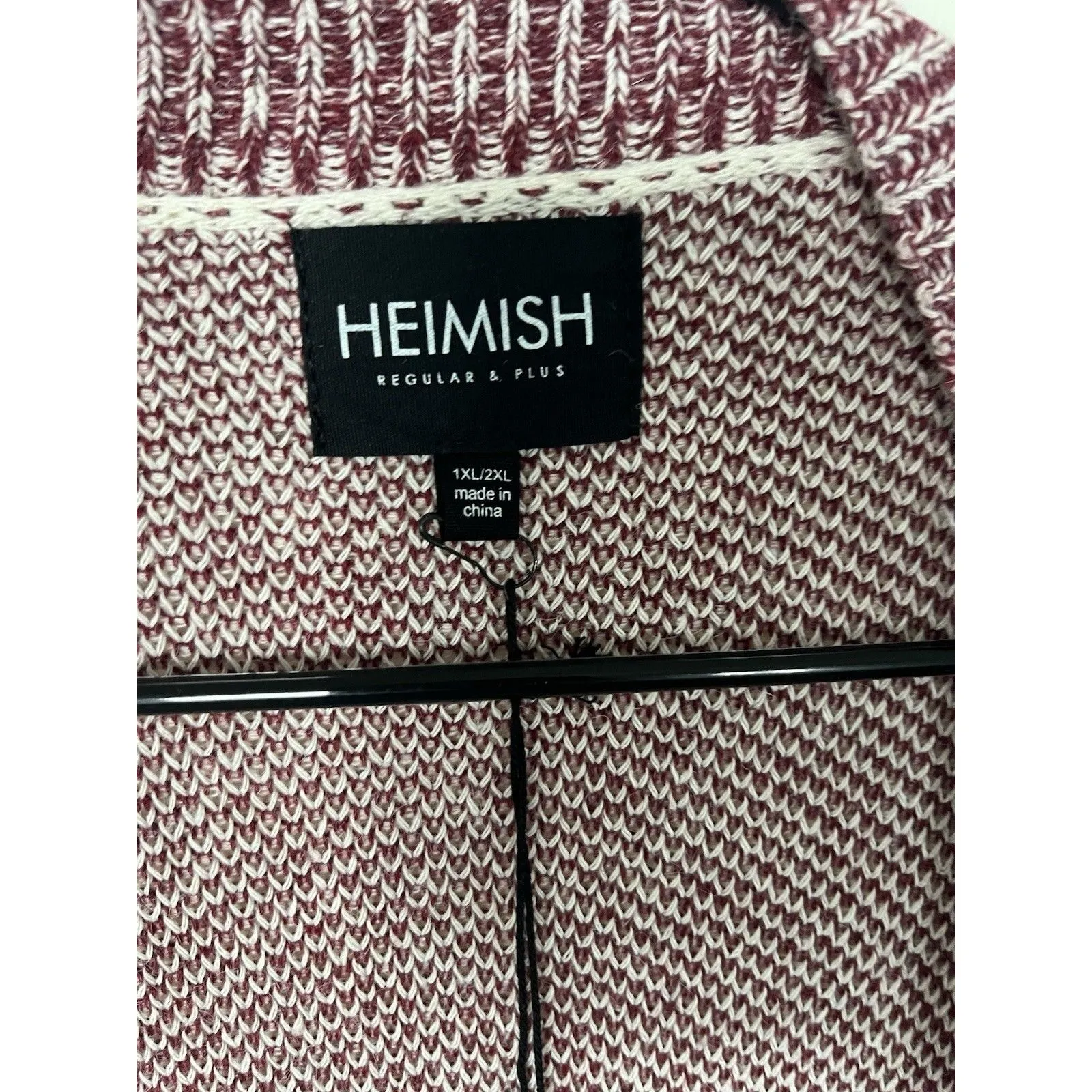 NWT Heimish Women's Open Front Cardigan Sweater 1/2X Cream / Red Southwest Aztec - Image 8