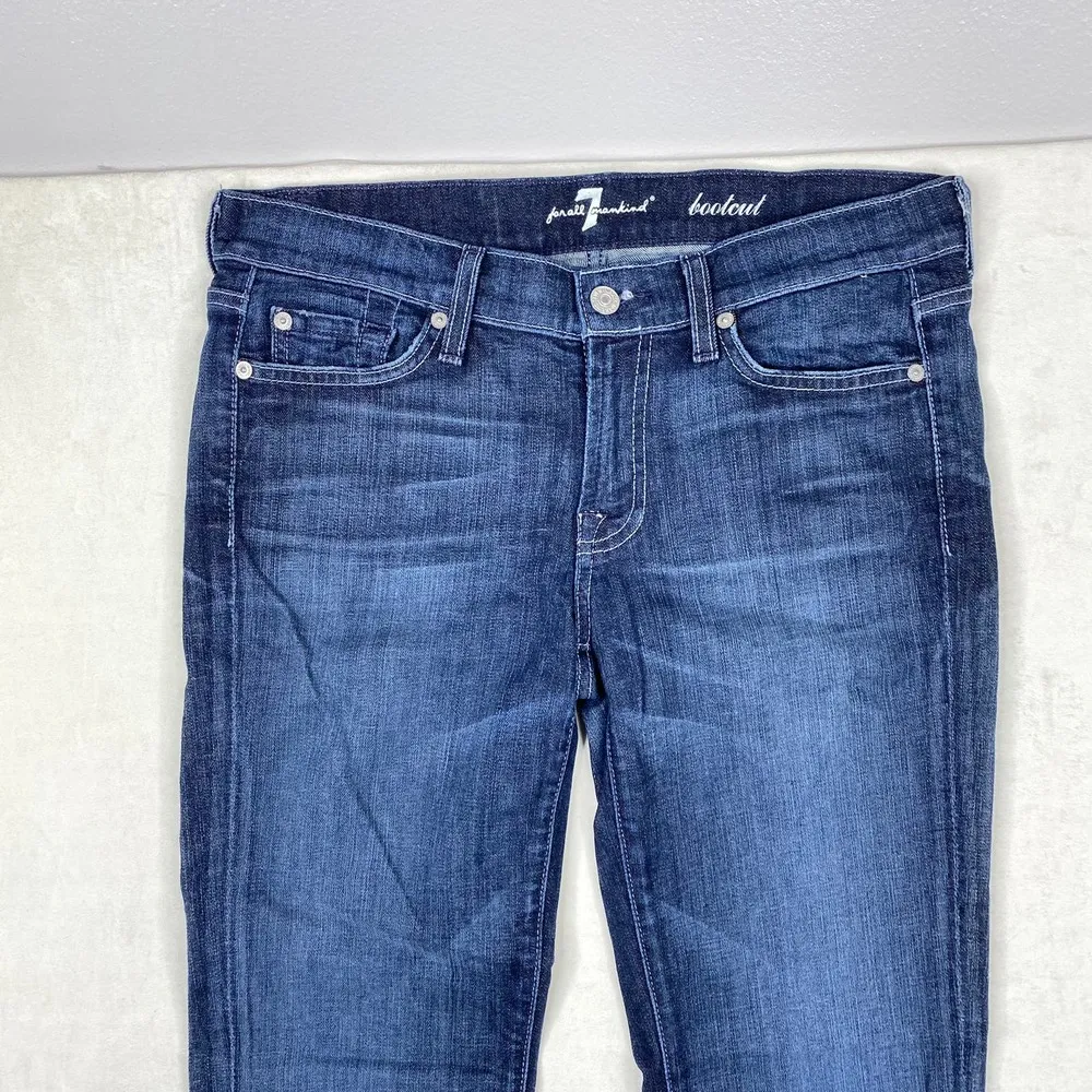 7 For all Mankind Dark Wash Low Rise Bootcut Demin Stretch Jeans Women's Size 28 - Image 7