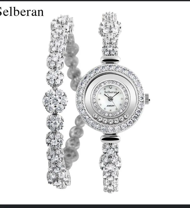 RARE Pierre Nicol 25mm Rhinestones Embedded Bezel Bracelet Stainless Steel Watch Silver - Image 4