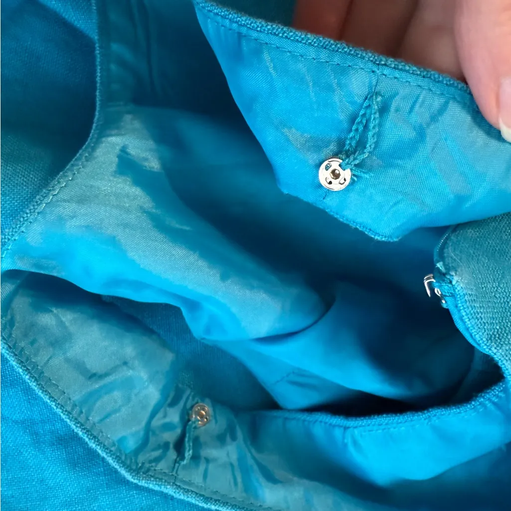 Talbots Pure Irish Linen Blue Midi Dress W/ Belt Women’s Size 10 Lined - Image 8