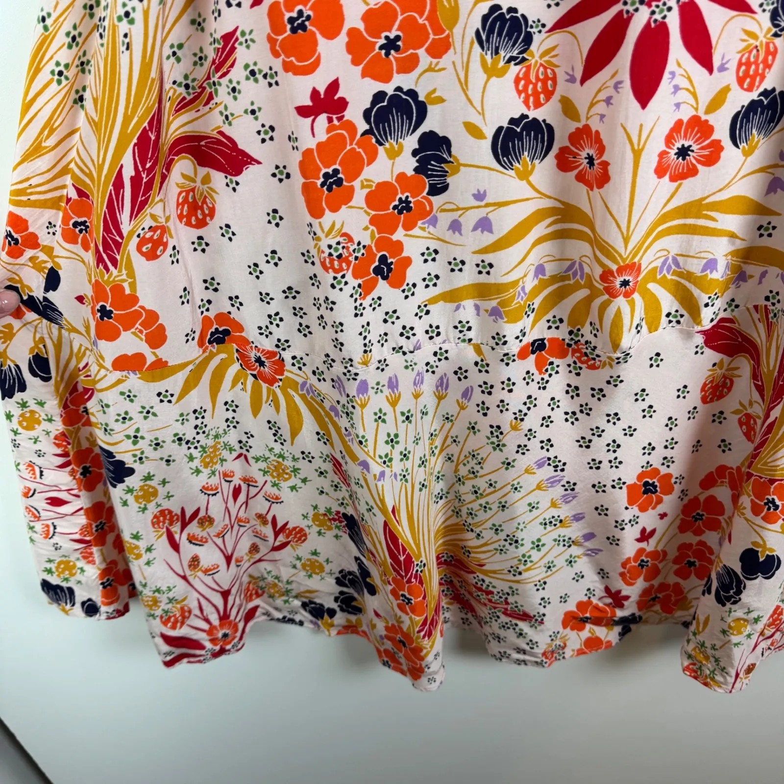 Free People Strawberry Fields Mini Dress Small Floral Boho Cottagecore‎ Festival - Image 3