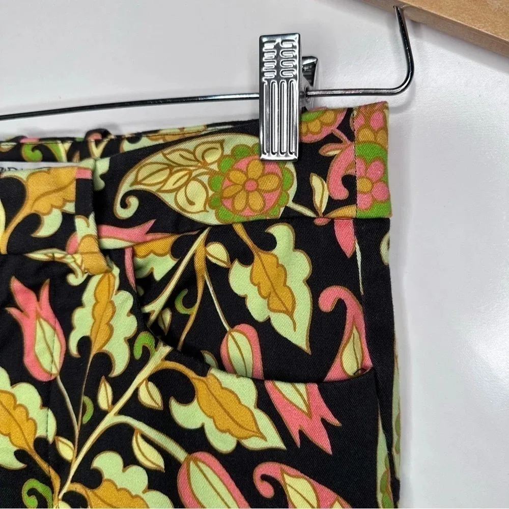 ZARA 70’s Groovy Print Flared Pants Size XS - Image 6