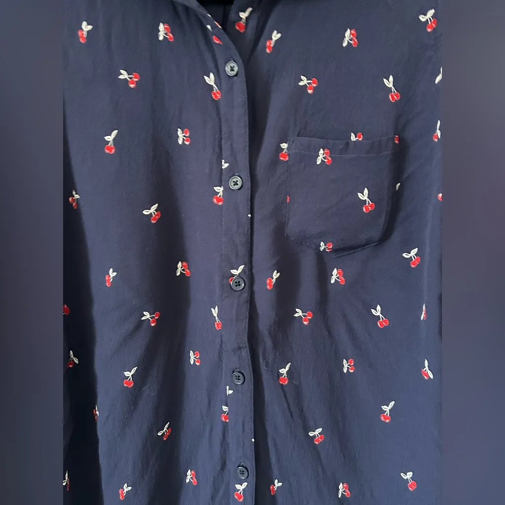 RAILS KATE Novelty Cherry Print Button Down Blouse Top XS - Image 5