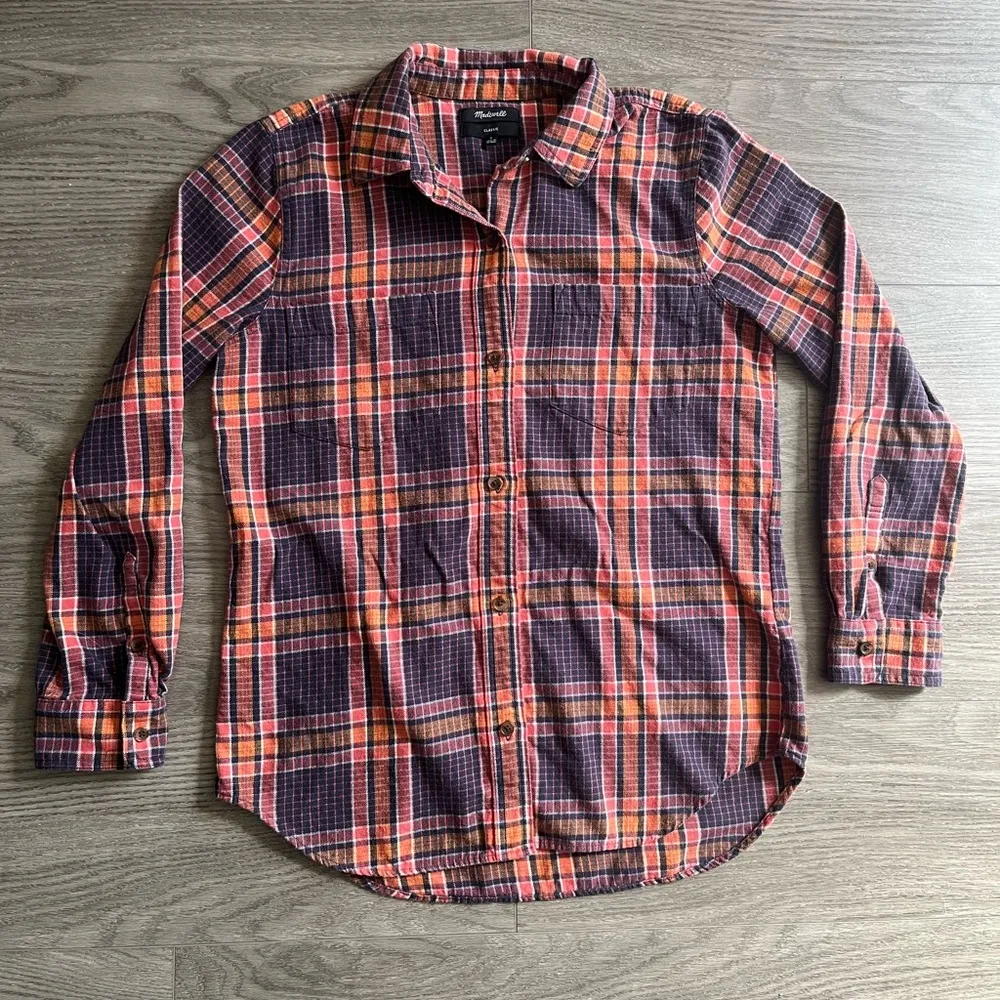 Madewell Classic Ex-Boyfriend Shirt Women's Flannel in Edith Plaid Size Small - Image 10