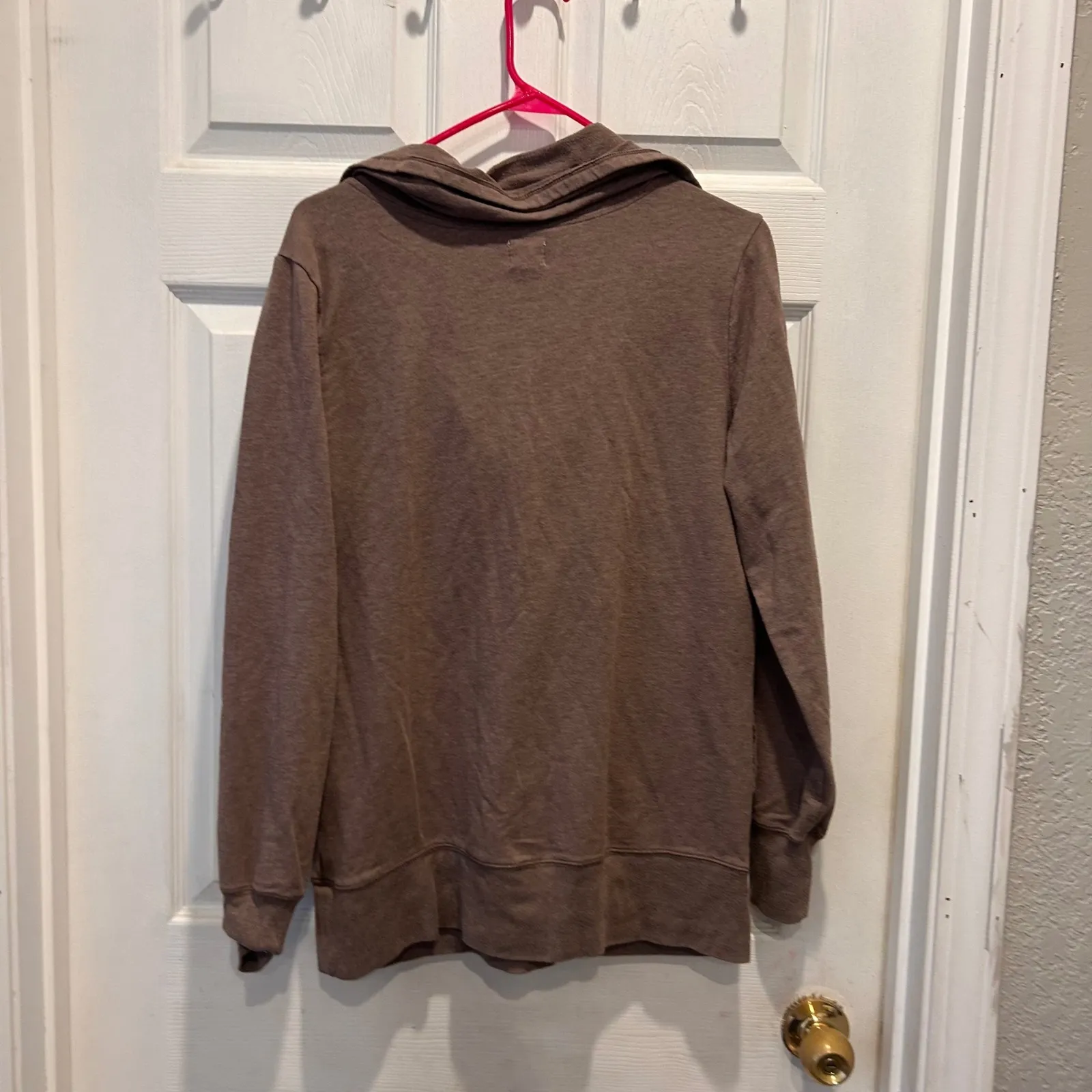 Banana Republic Women's Brown Snap Cowl Neck Hoodie Sweatshirt Size Large‎ - Image 5