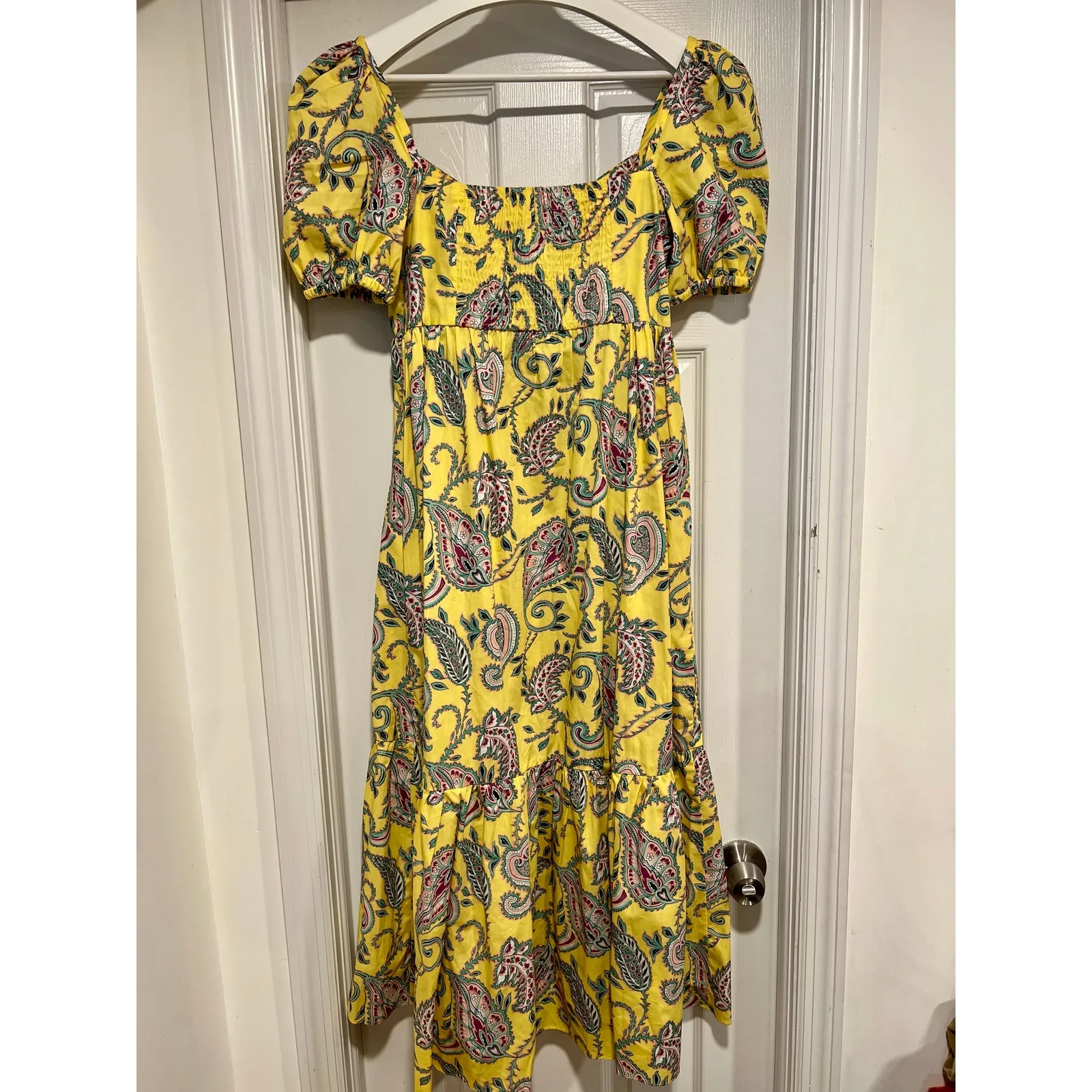 ZARA Floral Romantic Cottage Puff Sleeve MIDI Dress  Small Summer Vacation - Image 5