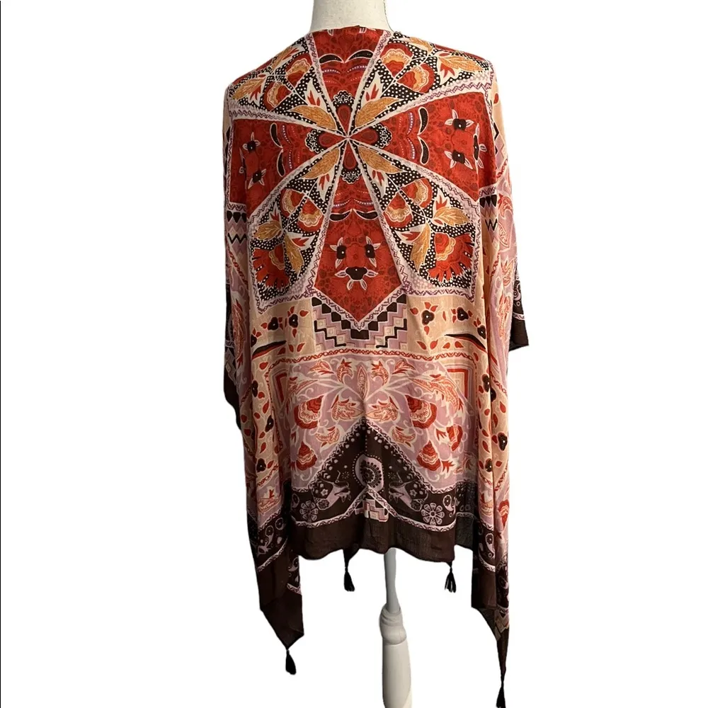 Vince Camuto Multicolored Bohemian Paisley Wrap W/Arm Holes OSFM - Image 8