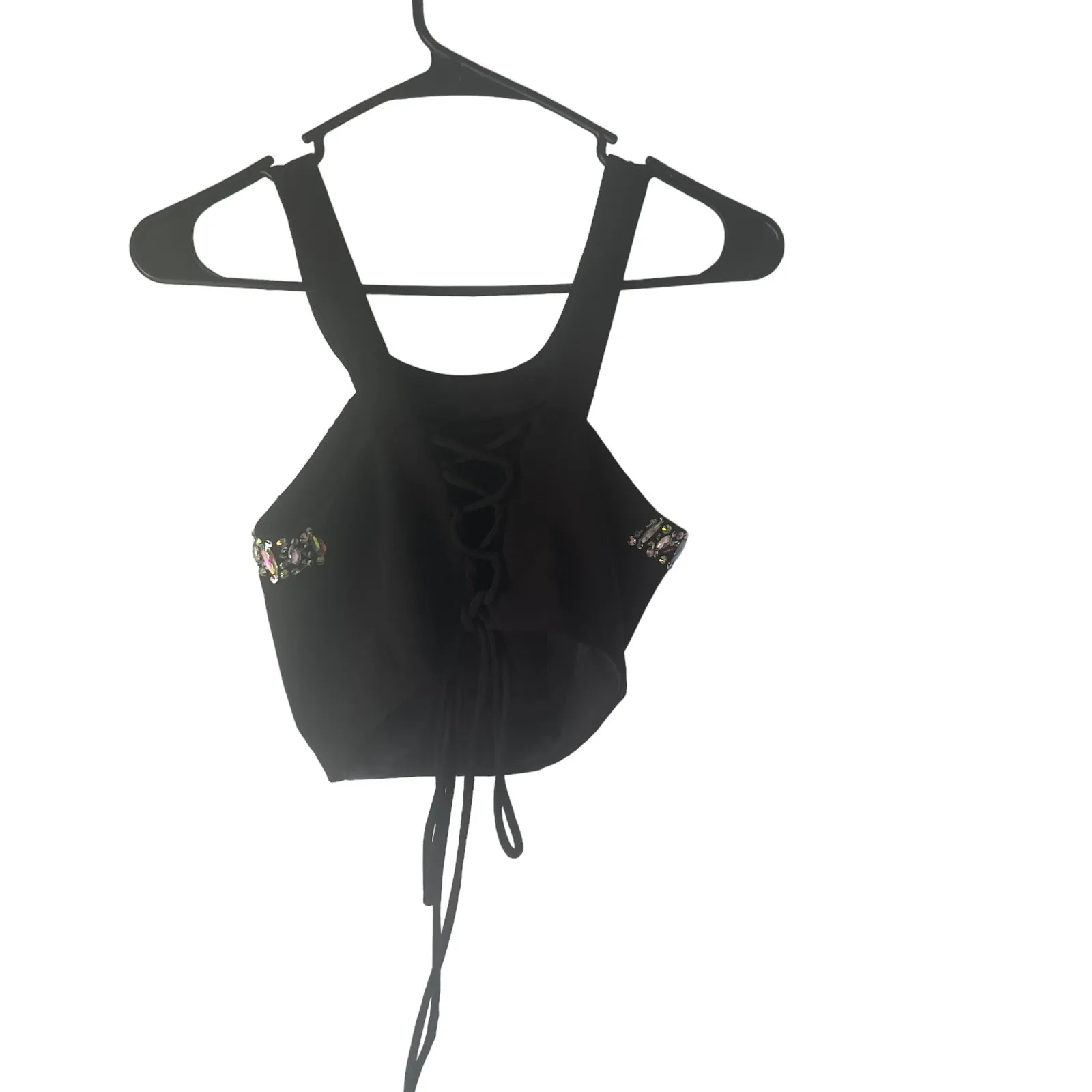 Blondie Nites Women's Size 1 Bedazzled‎ Jewel Pink Tule Black Halter Top 2 Piece - Image 6