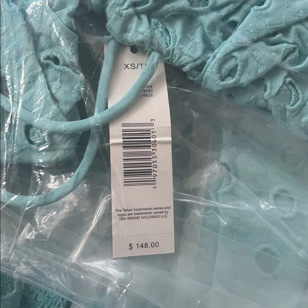 T-Tahari Eyelet Maxi Dress in Blue Haze, Size XS, NEW - Image 7