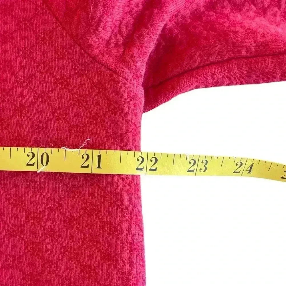 J Jill Red Textured Quilted Cotton Long Sleeve Sweatshirt XL Holiday Valentine’s - Image 7
