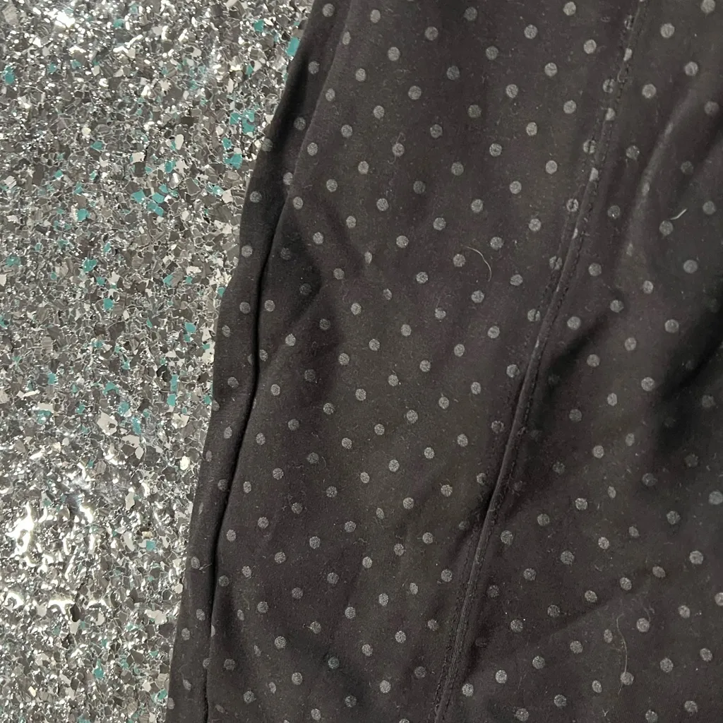 Old Navy Stevie Pants Womens Size Small Black Gray Polka Dot Stretch Pull On - Image 2