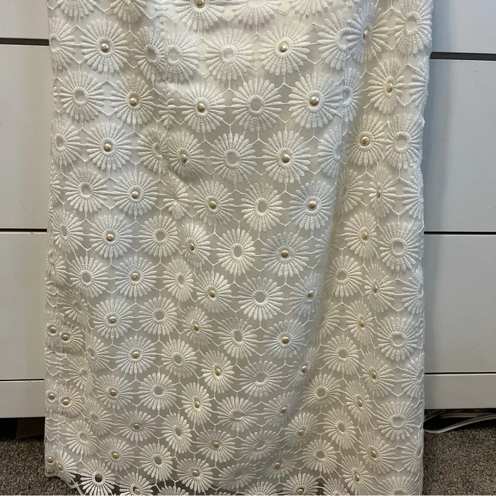 Lilly Pulitzer Nicci White Pinwheel Organza Pearl Dress - Image 7