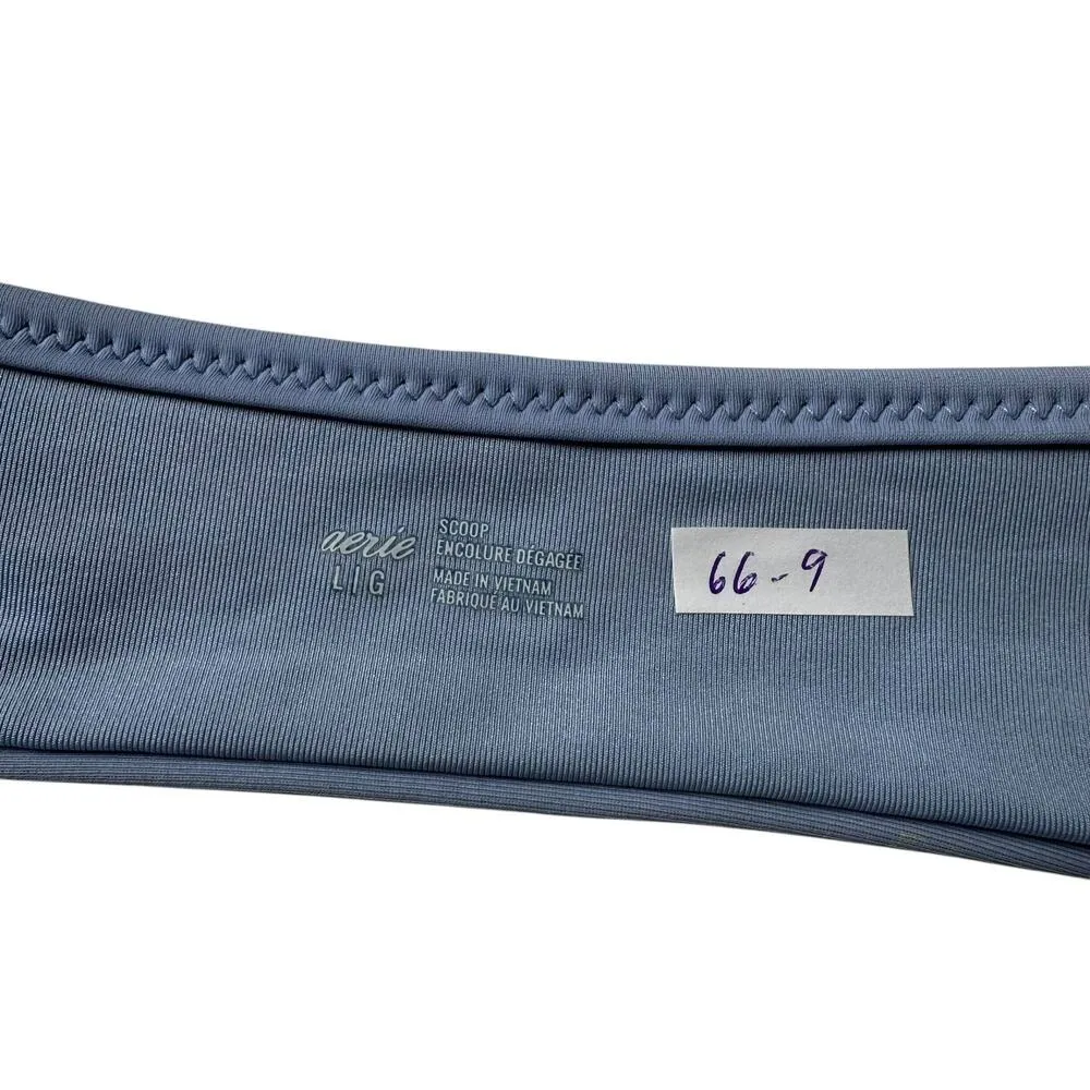 Aerie Blue Wireless Padded Strappy Bikini Top Women Swimsuit Size Large | 66-9 - Image 2