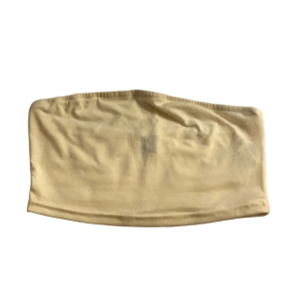 SHEIN Cream Strapless Bandeau Tube Top Minimalist XS - Image 3