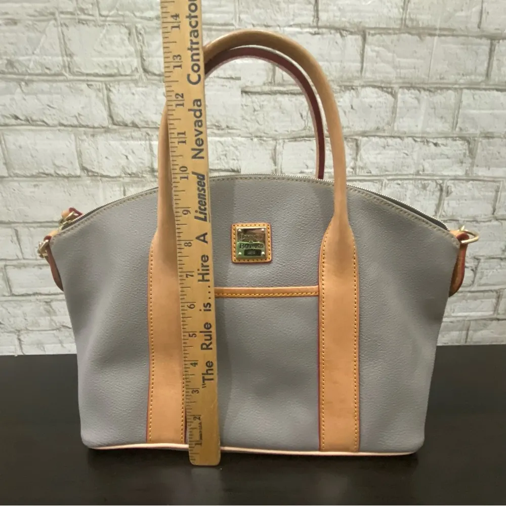 DOONEY & BOURKE Smoke Gray Leather Carley Madeline Satchel Bag - Image 7