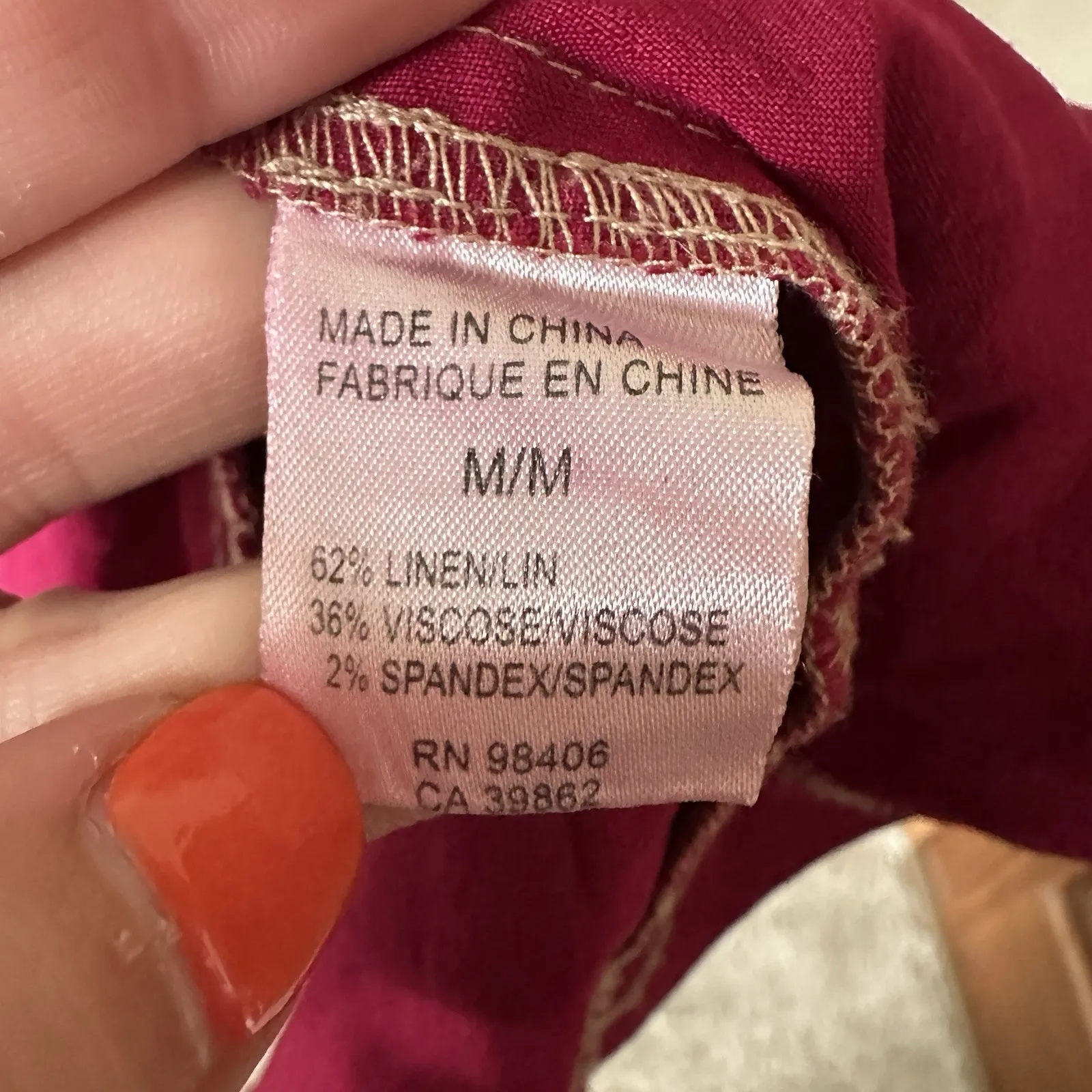 Theory Beatris Dress Size‎ Medium Fuchsia Pink Stretch Linen Blend Knee Length - Image 7