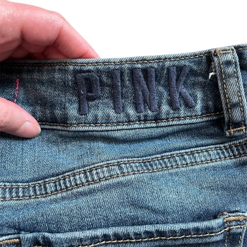 VS PINK distressed denim shorts 4 jeans 5 pocket Summer Victoria’s Secret PINK - Image 3