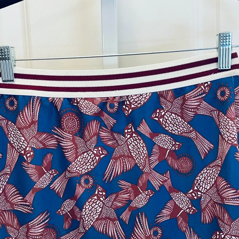 Zara Graphic Print Skirt - Women Size M - Burgundy and Teal - Image 6