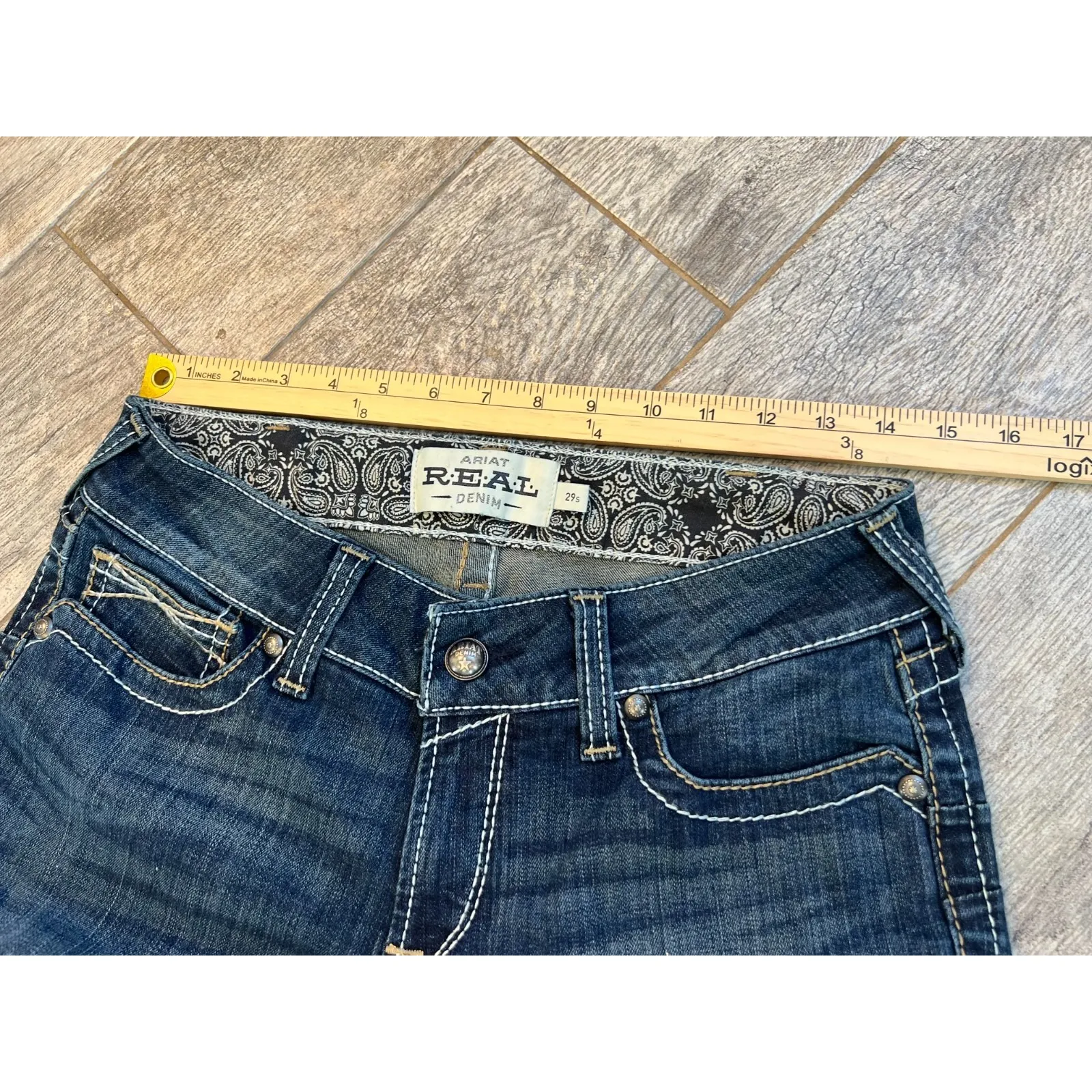 Ariat Real Denim Jeans 29S‎ 29 Short Bootcut Boot Denim 1391 Riding Whipstitch - Image 5