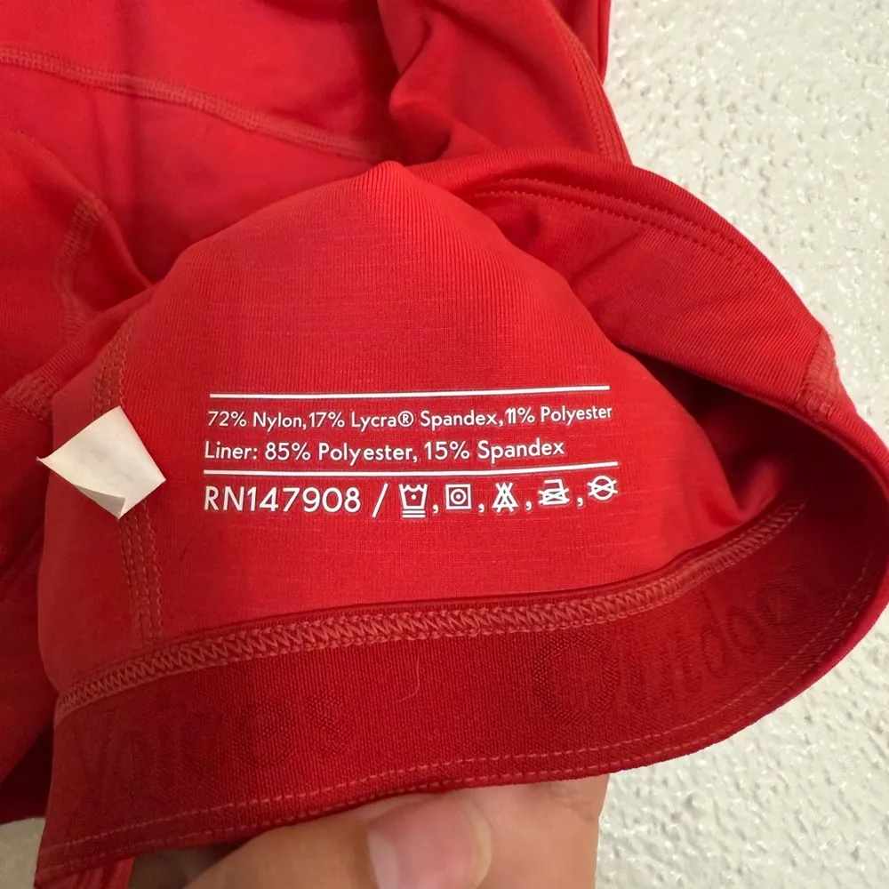 Outdoor Voices Red TechSweat High Neck Crop Top Sports Bra Size Medium - Image 8