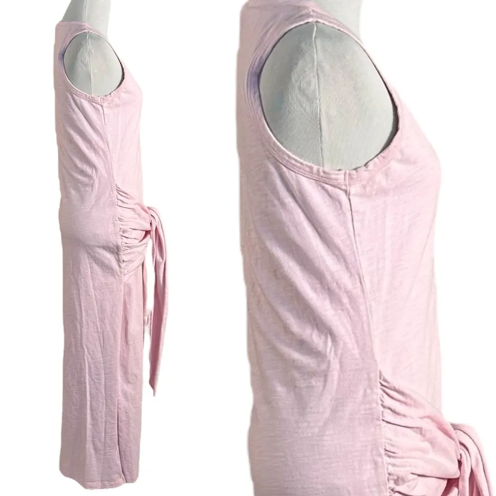 Revolve LNA Baby Pink Sleeveless T Shirt Maxi Dress With Tie Belt Small Summer - Image 3